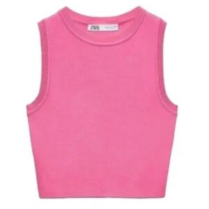 Zara Women’s Pink Knit Crop Top (S)
